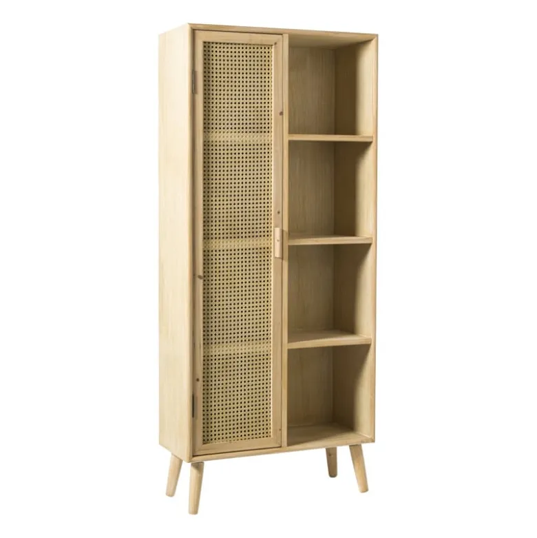 Kast Java met deurtje en vakken - bruin - 160x70x33.5 cm