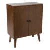 Kastje retro met 2 deuren - donkerbruin - 76x60x31.5 cm