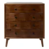 Kast retro met 4 lades - donkerbruin - 87.5x80x40.5 cm