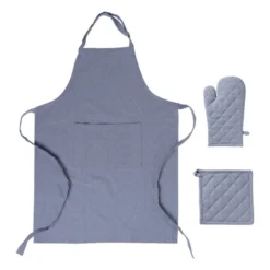 Keukenschort denim - blauw - 65x85 cm
