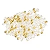Kralen met letters parels - wit/goud - set van 100