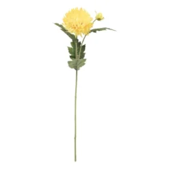 Kunstbloem chrysant - geel - 60 cm