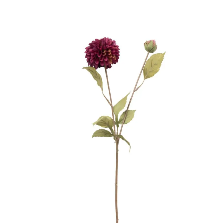Kunstbloem met 2 chrysanten - paars - 73 cm