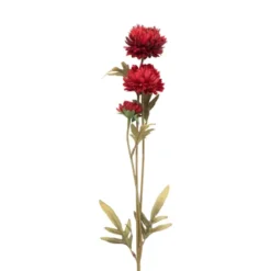 Kunstbloem met 3 chrysanten - rood - 68 cm