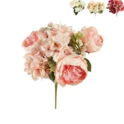 Kunstboeket pioenrozen - 51 cm - diverse varianten