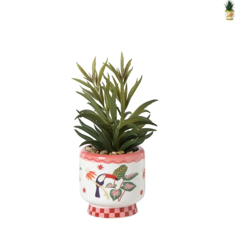 Kunstplant in potje Marbella - diverse varianten - ø8x20 cm