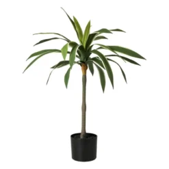Kunstplant palm op lange steel - groen - ø15x90 cm
