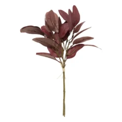 Kunsttak met bladeren - rood - 37 cm
