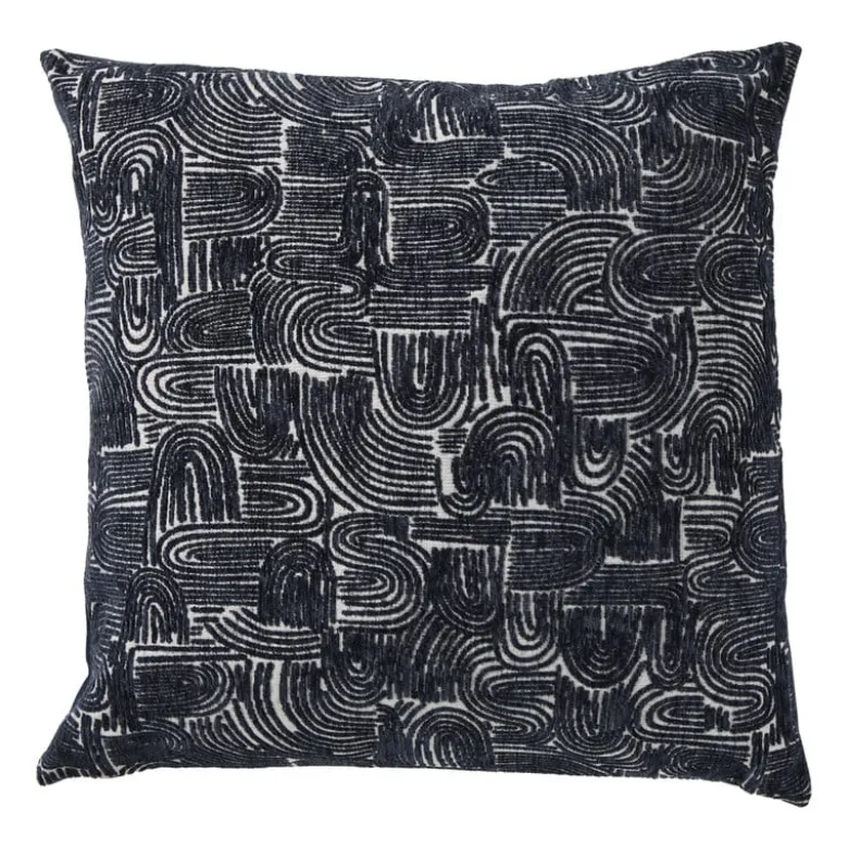 Kussen chenille jacquard - blauw - 45x45 cm
