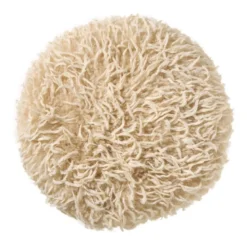 Kussen harig rond - beige - ø40 cm