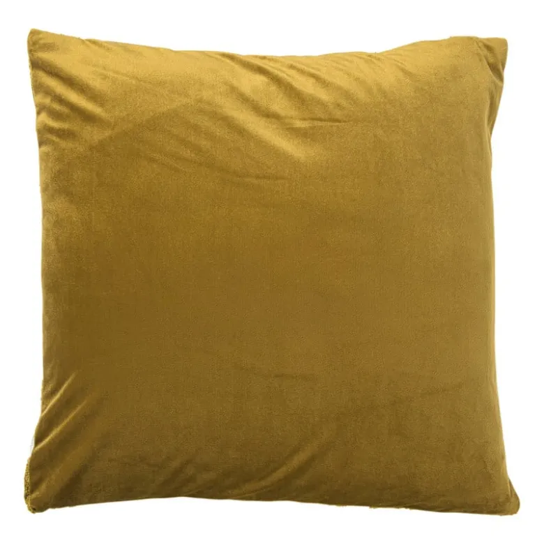 Kussen jacquard driehoek - geel - 45x45 cm