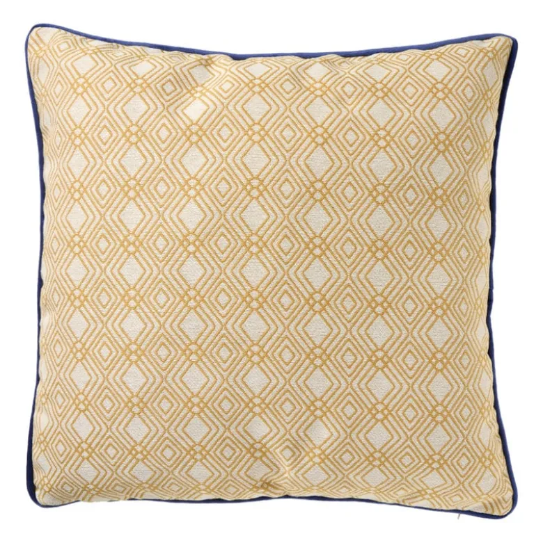 Kussen jacquard - geel - 45x45 cm