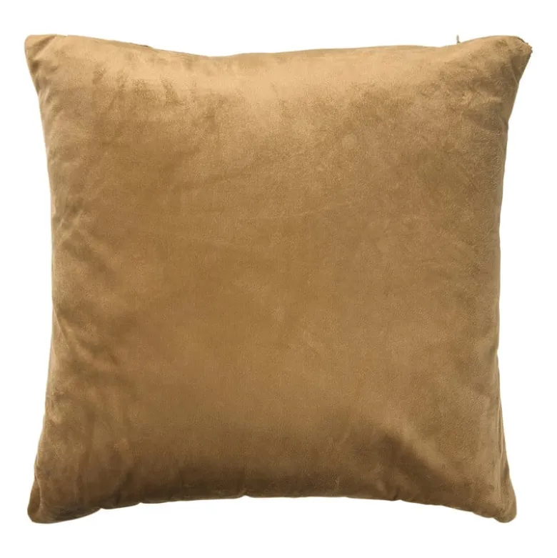 Kussen jacquard organisch - bruin/wit - 45x45 cm