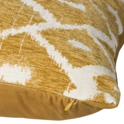 Kussen jacquard ruit - geel - 45x45 cm