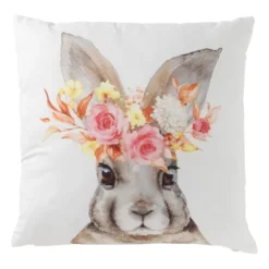 Kussen konijn - polyester - 45x45 cm