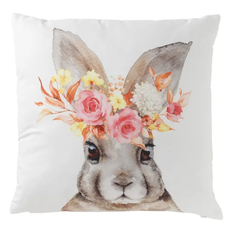 Kussen konijn - polyester - 45x45 cm