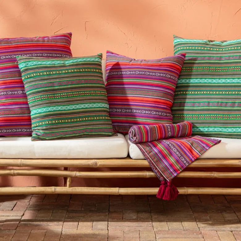 Kussen mexican groot - rood - 60x60 cm