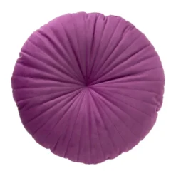 Kussen velvet rond - paars - ø45 cm