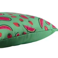 Kussen watermeloen & aardbei - groen/roze - 45x45 cm