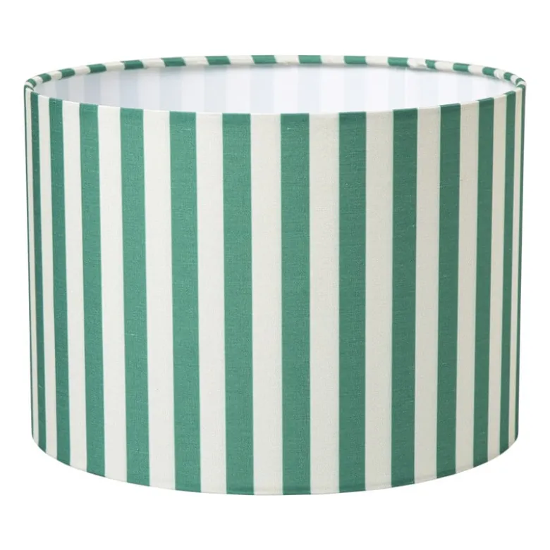 Lampenkap streep - groen/wit - ø24.5x17.5 cm