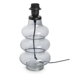 Lampvoet ribbel - grijs - ø14.5x31.5 cm