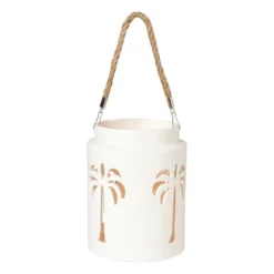 Lantaarn palmboom groot - beige - ø16x20.3 cm