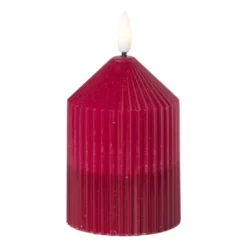 LED kaars duo - roze/paars - ø7x10 cm