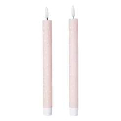 LED kaars hartjes - roze/rood - ø2.2x24 cm