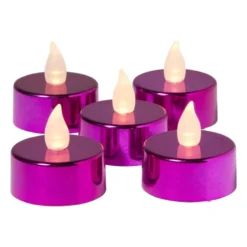 LED waxinelichten - fuchsia - set van 5