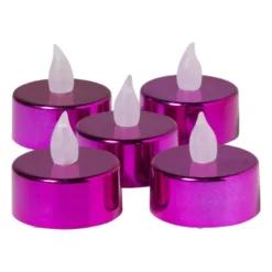 LED waxinelichten - fuchsia - set van 5