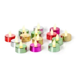 LED waxinelichten - groen - set van 5