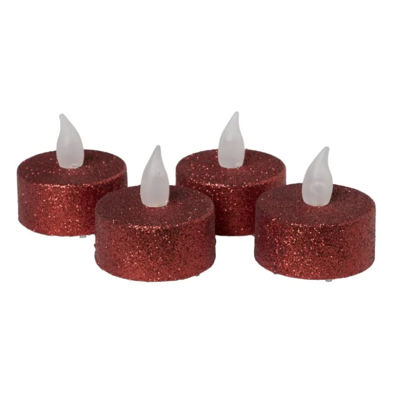 LED waxinelichten - rood - set van 4