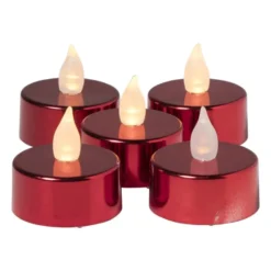 LED waxinelichten - rood - set van 5