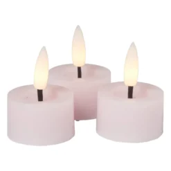 LED waxinelichten - roze - set van 3