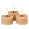 LED waxinelichten - taupe - set van 3