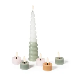 LED waxinelichten - taupe - set van 3
