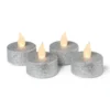LED waxinelichten - zilver - set van 4
