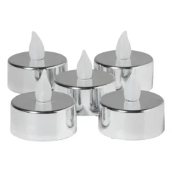 LED waxinelichten - zilver - set van 5
