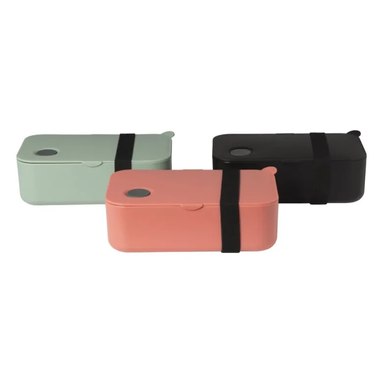 Lunchbox met elastiek - groen - 6.8x19x12 cm