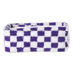 Mand checks klein - paars/wit - 11x30x20 cm