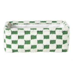 Mand checks middel - groen/wit - 13x33x23 cm