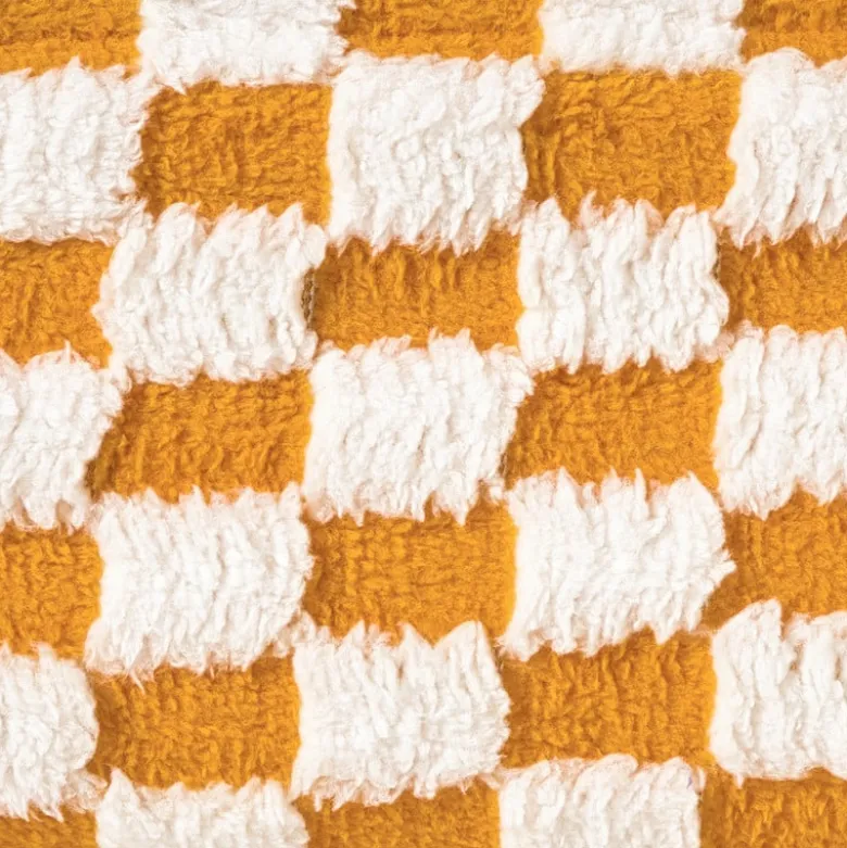 Mand checks middel - oranje/wit - 13x33x23 cm