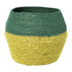 Mand colorblock - groen/geel - ø20x25 cm