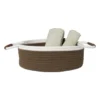 Mand colors laag - bruin/wit - ø30x10 cm