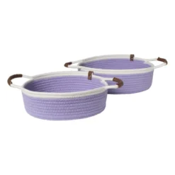 Mand colors laag - lila/wit - ø27x9 cm