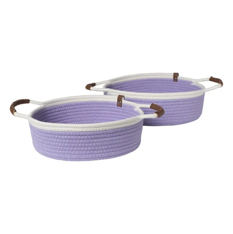 Mand colors laag - lila/wit - ø27x9 cm