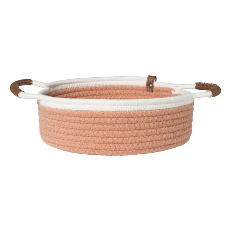 Mand colors laag - oranje/wit - ø27x9 cm