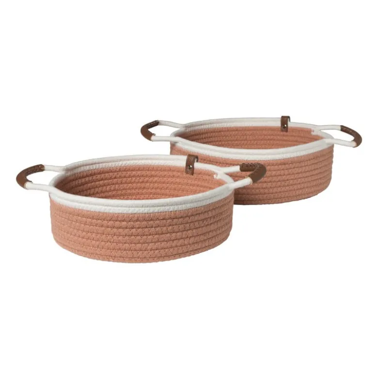Mand colors laag - oranje/wit - ø27x9 cm