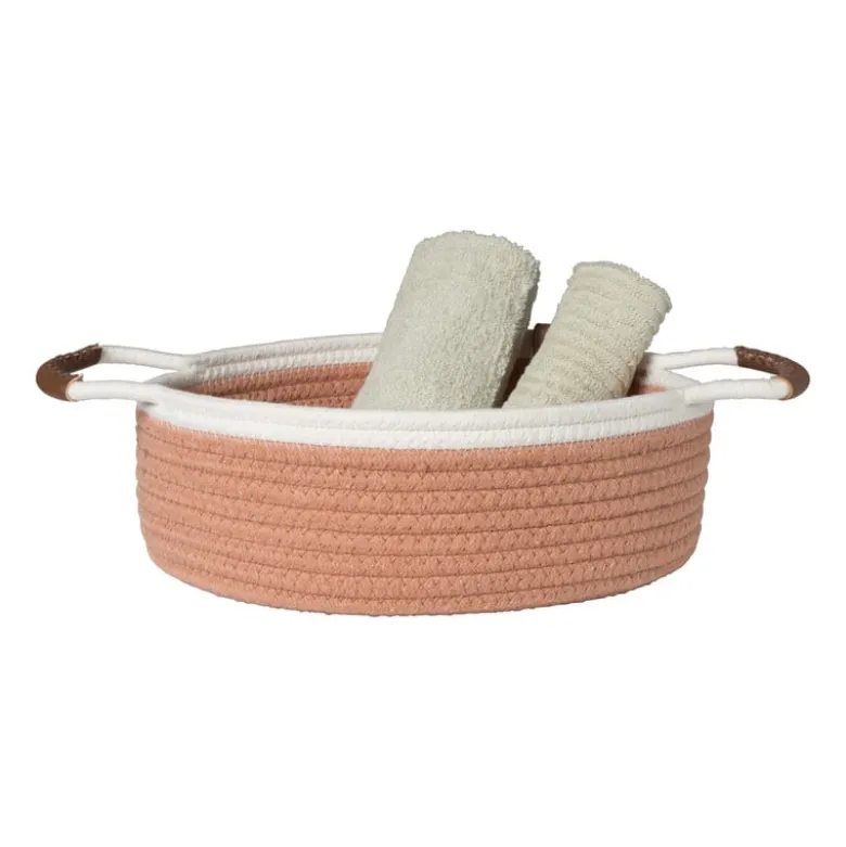 Mand colors laag - oranje/wit - ø30x10 cm