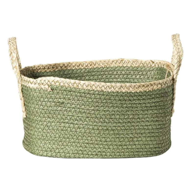 Mand colors rechthoekig - groen/bruin - 16x30x20 cm